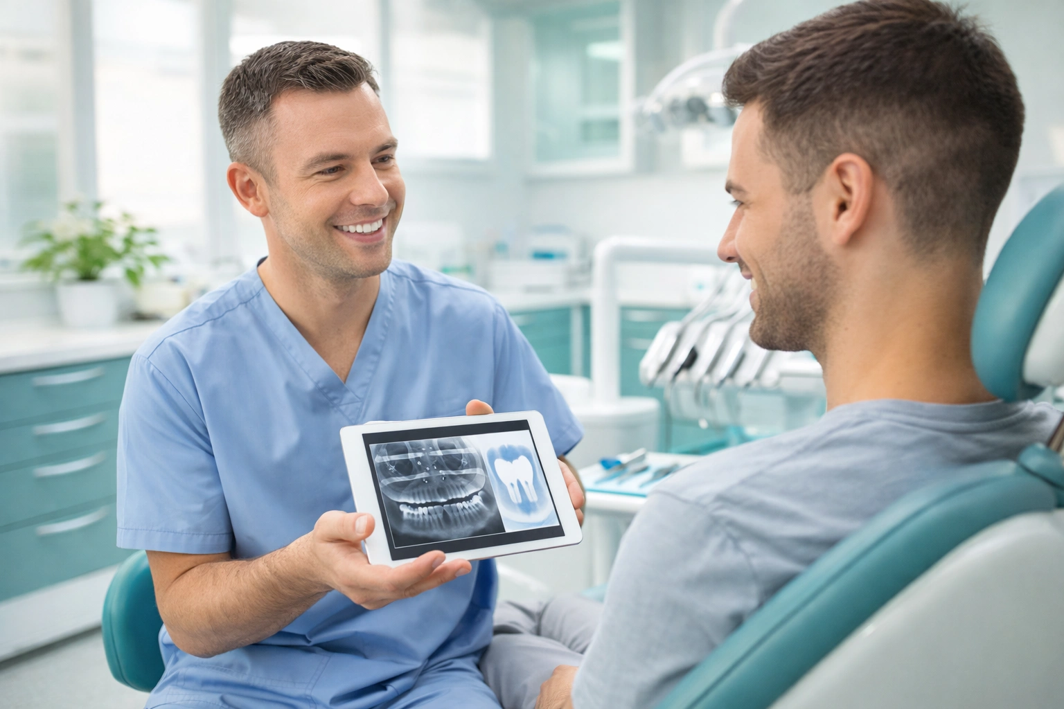 Dentist consultation with patient